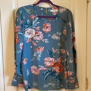 Loft long sleeve floral blouse